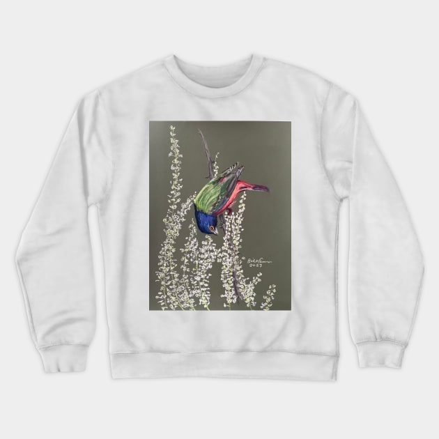 Painted Bunting Crewneck Sweatshirt by Bill Cameron Fine Art